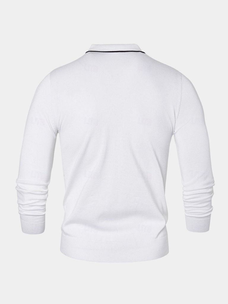 Ivory Elite Long Sleeve Polo – Rowan