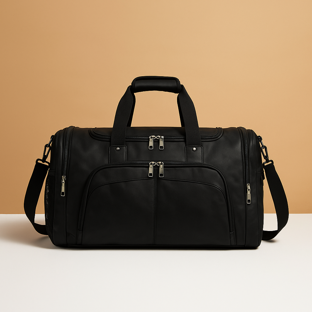 Leather travel duffle bag with shoe compartment | Franklin