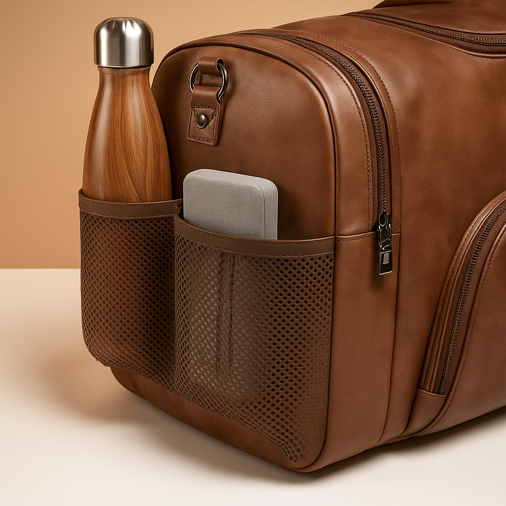 Leather travel duffle bag with shoe compartment | Franklin