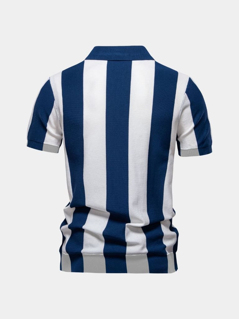 Navy Striped Polo - Rowan
