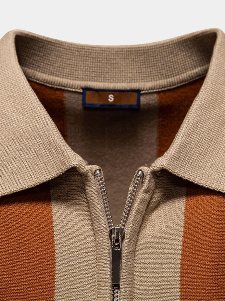 Navy Striped Polo - Rowan