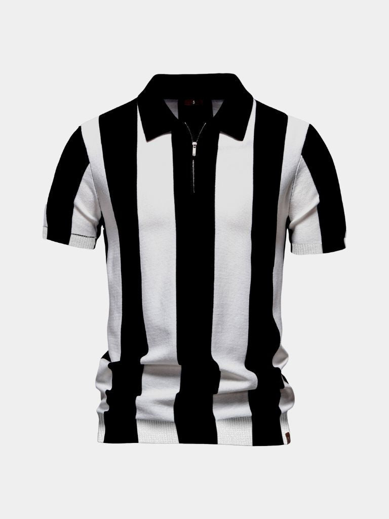 Navy Striped Polo - Rowan