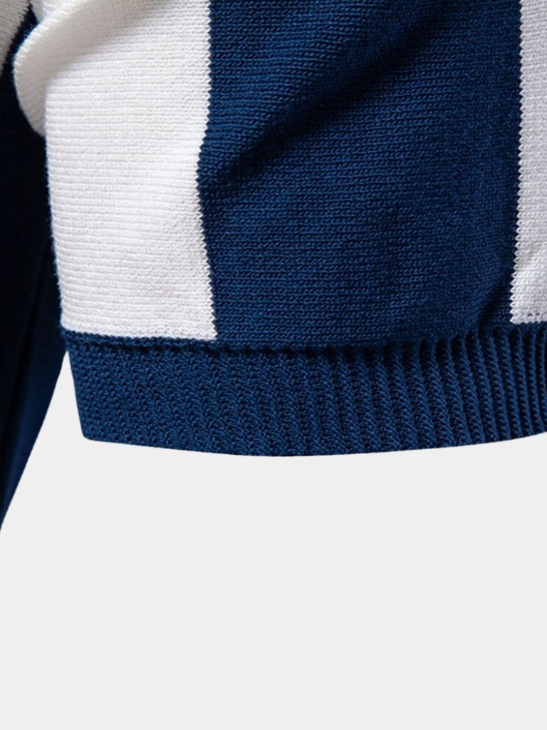 Navy Striped Polo - Rowan