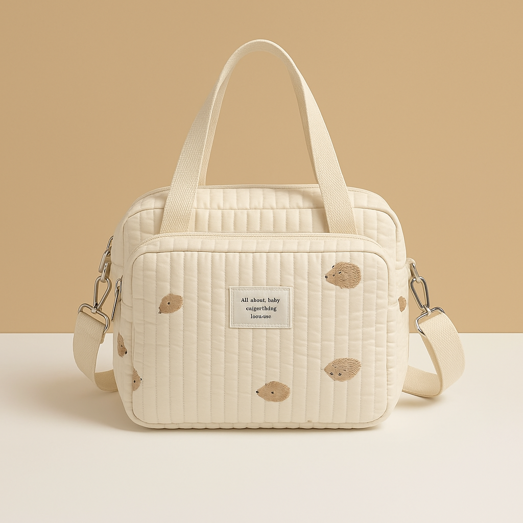 Quilted baby travel bag with insulated interior | Harper