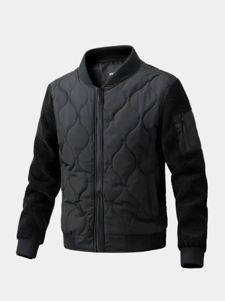 Rowan Padded Sherpa Sleeve Bomber Jacket