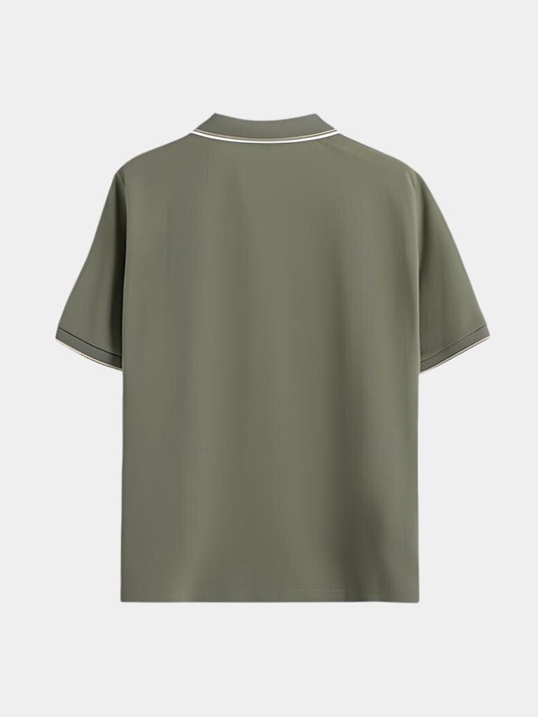 Timeless Black V-Neck Polo - Rowan