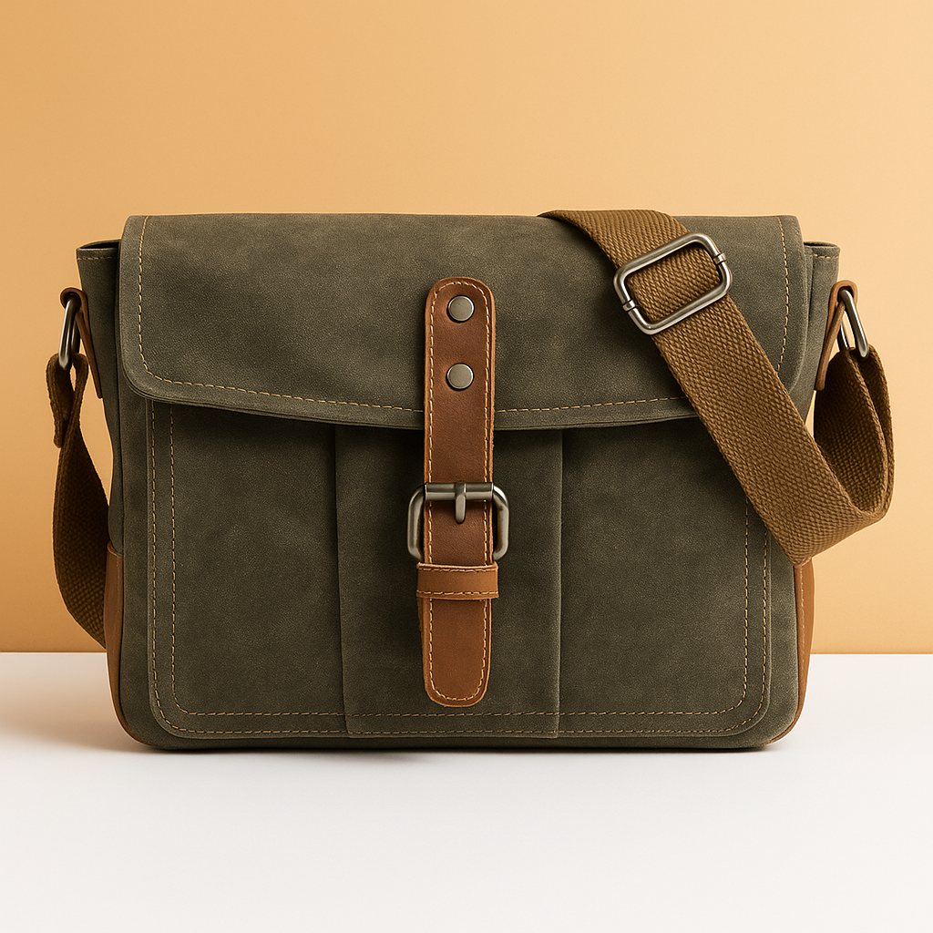 Vintage waterproof canvas messenger bag | Nathan