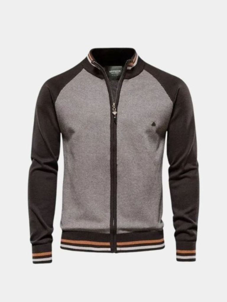 Vibrant High-Neck Wool Cardigan with Zipper - Rowan